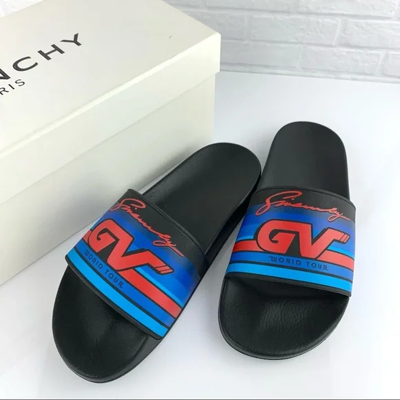 PRICE FIRM‼️ RARE Authentic Givenchy GV World Tour Slide Sandals NEW!